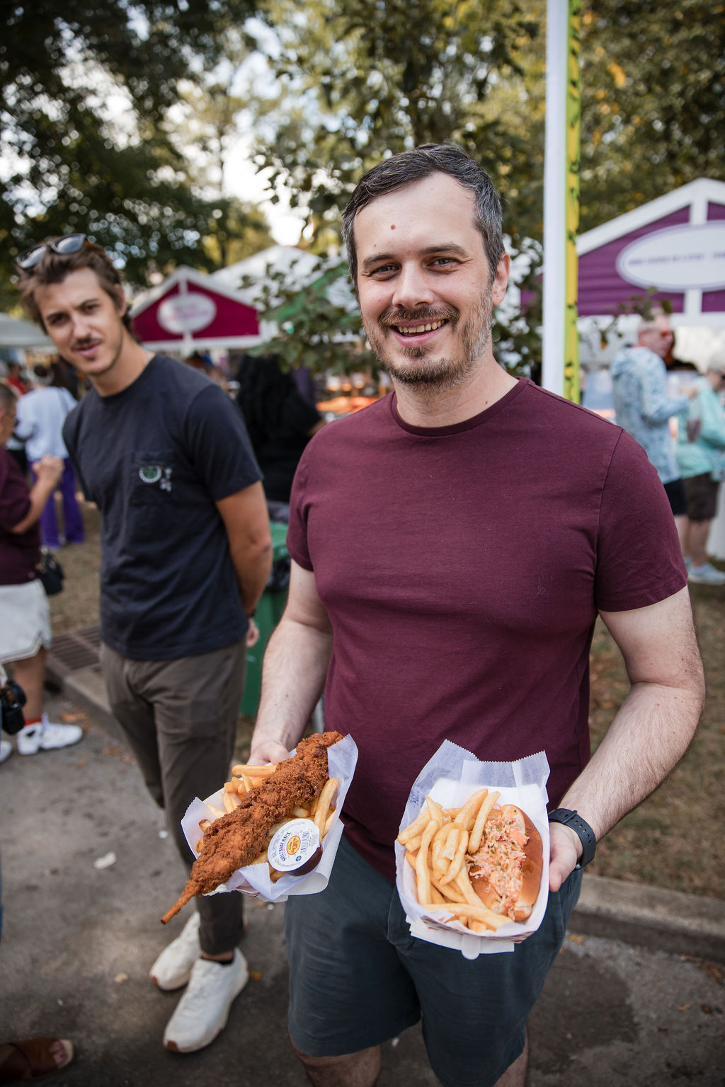 Enjoying the food at St. James Art Fair