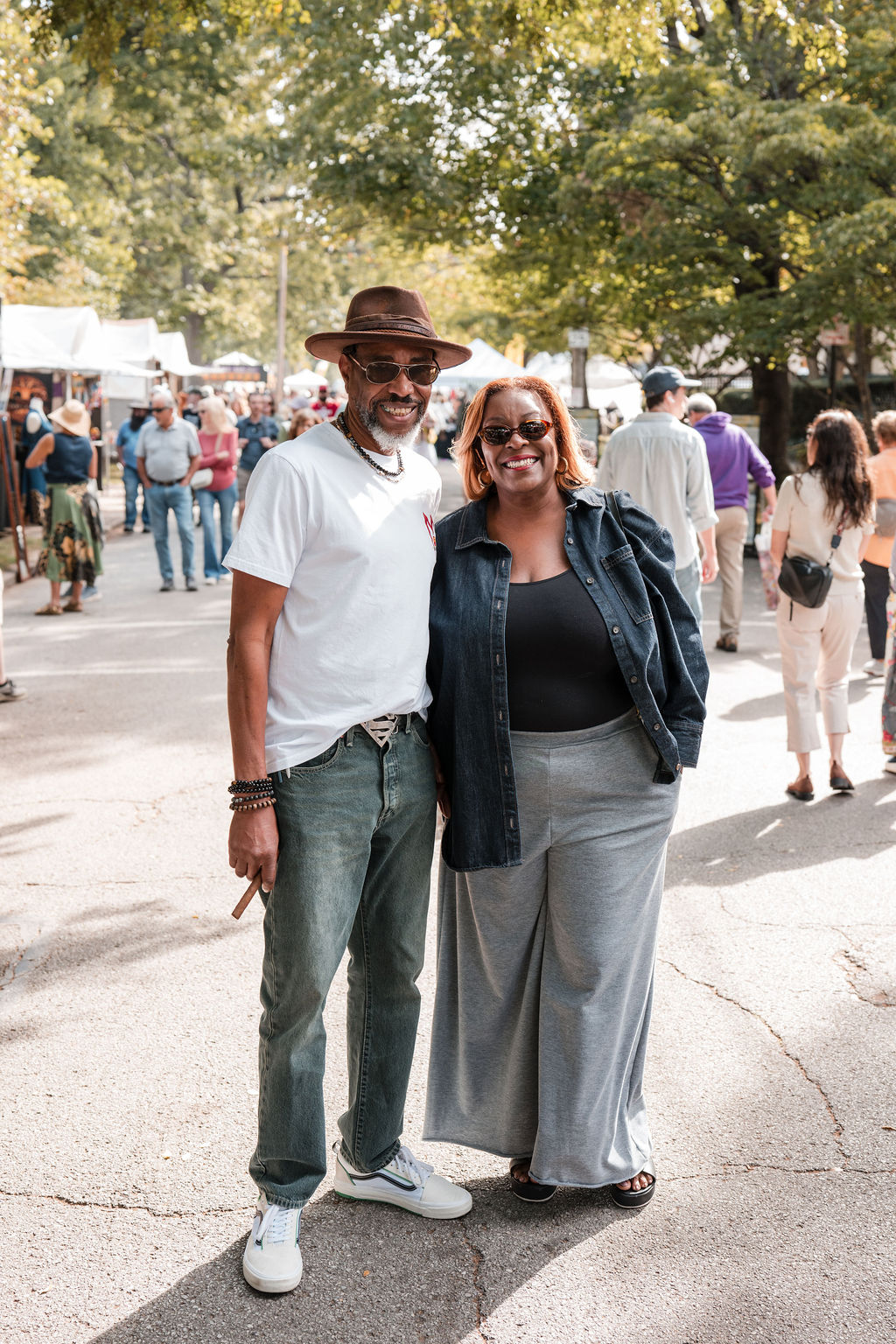 Event portraits of couples at art fair